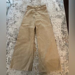 Brand New Zara Marine Straight Jeans in Tan